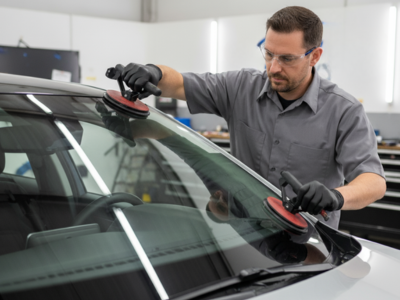 Certified technician installs OEM-quality windshield