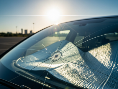 Windshield crack in summer heat in Mississauga